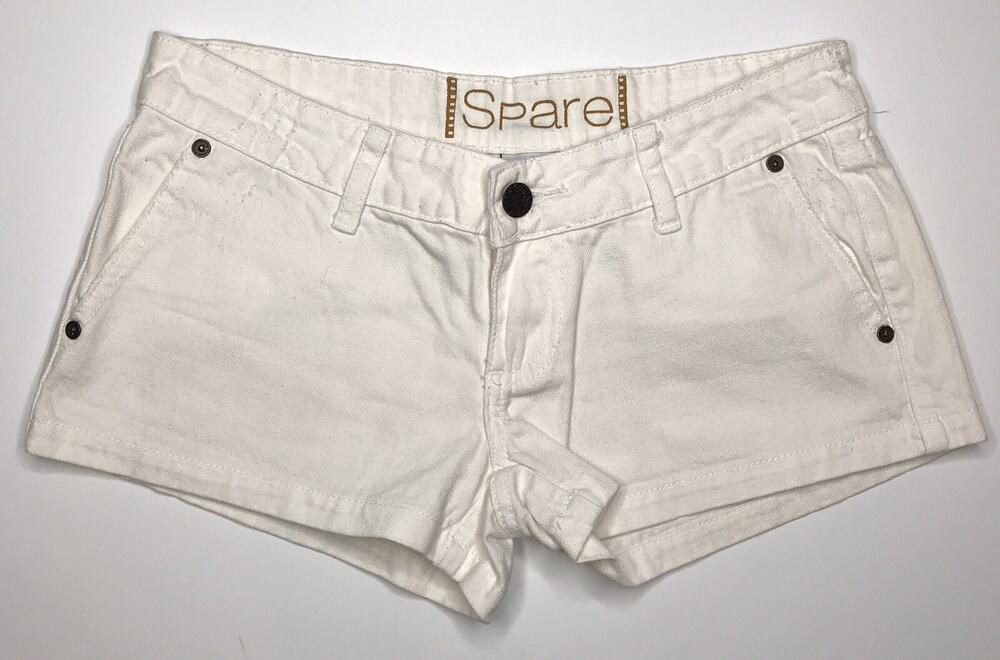 Spare Women’s Size 3 White Mid Rise Jean Shorts With Button Pockets